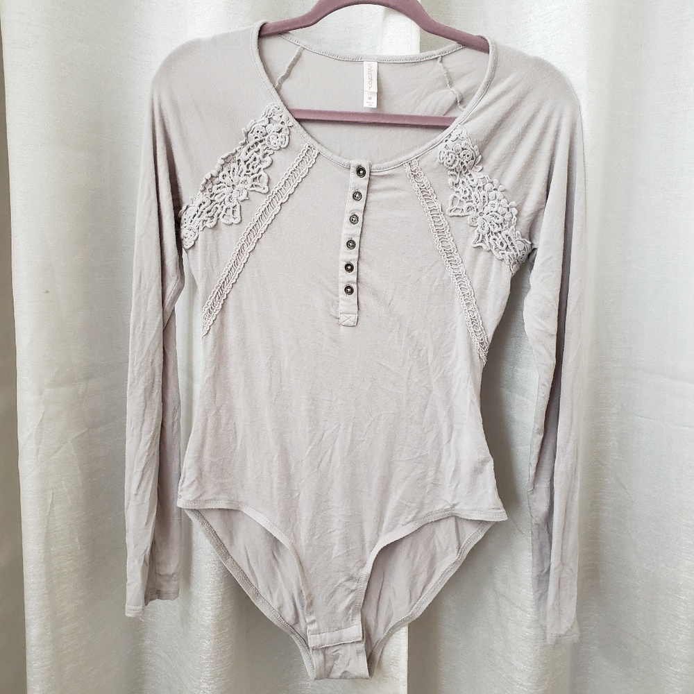 Embroidered Long Sleeve Bodysuit